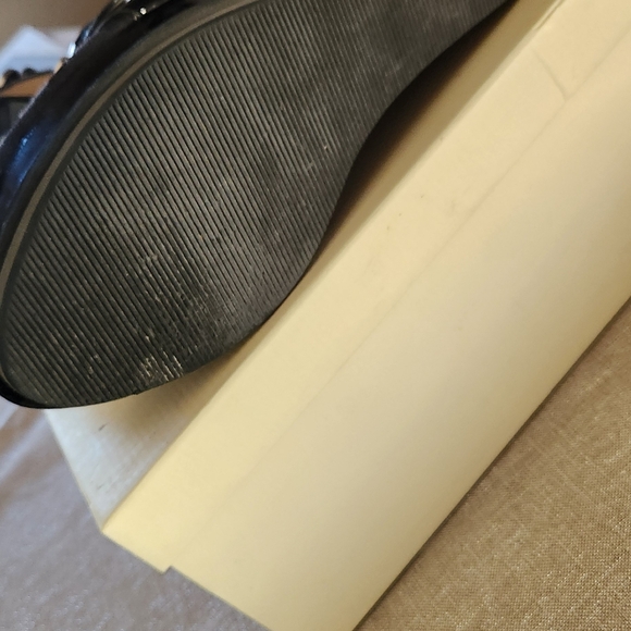 Coach Geri Patent Leather Wedge Signature Platform Sandals open toe logo size 10 - Picture 7 of 7